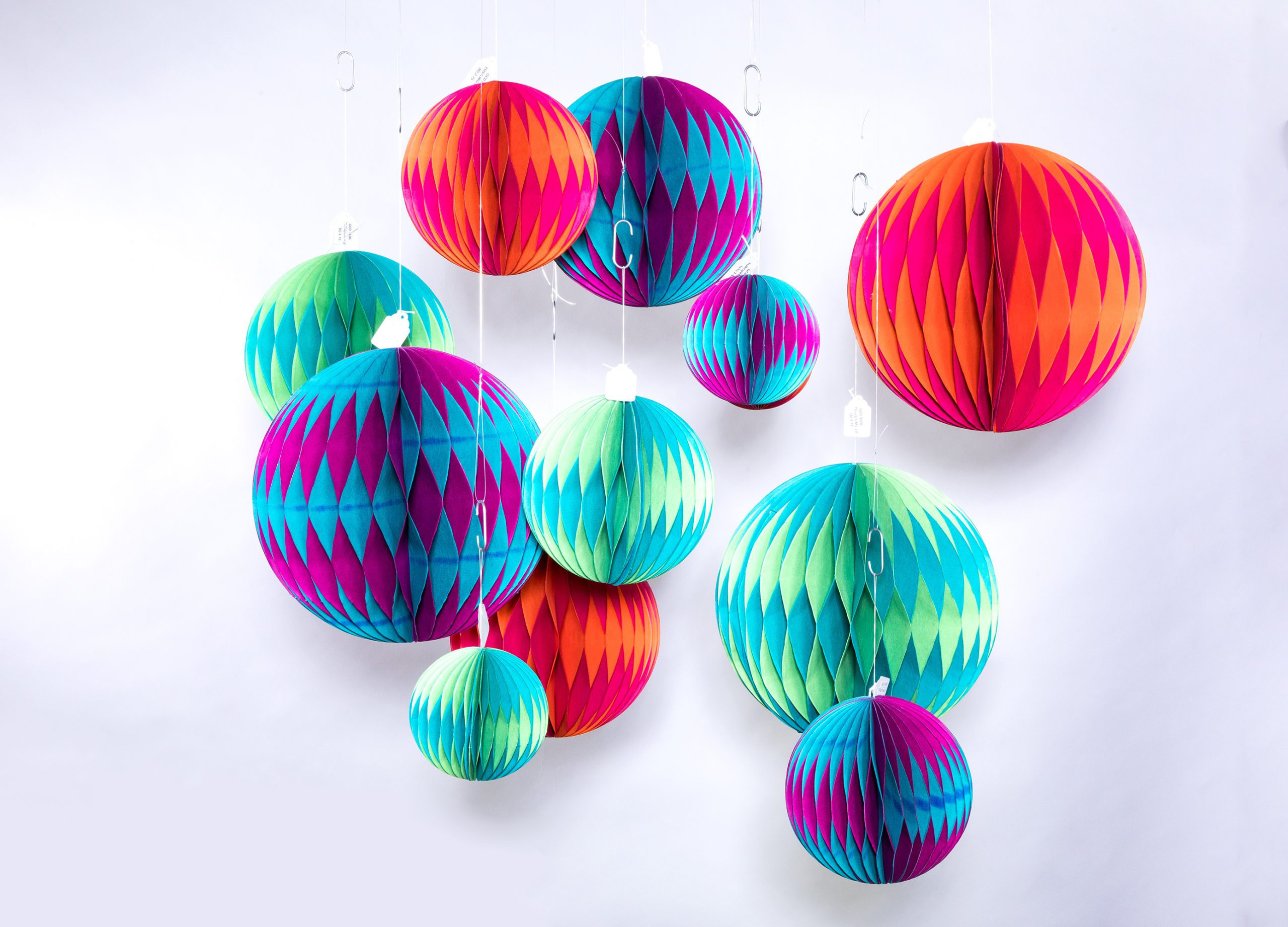 Bauble Honeycomb Paper Decorations Turquoise Purple Globe Enterprise