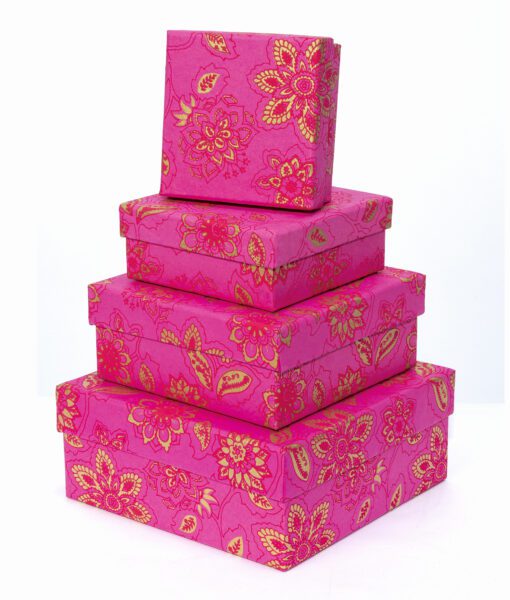 Handmade gift box hot pink dahlia is colourful, and eco friendly.