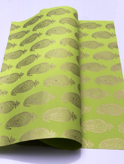 Wrapping paper green Paisley Motif is smart, eco friendly and sustainable.