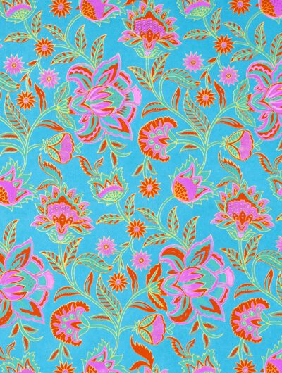 Wrapping Paper turquoise floral twist is vibrant, eco friendly & sustainable.