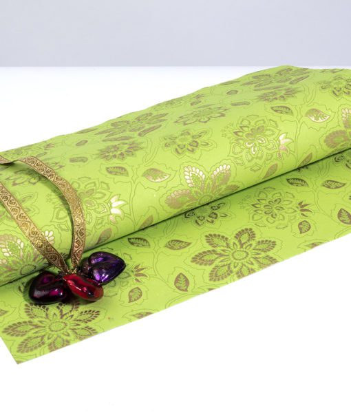Wrapping paper green dahlia is full of blooming flowers & eco friendly.
