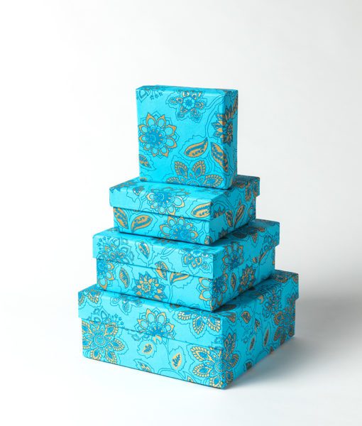 Gift boxes turquoise dahlia are colourful, handmade and eco friendly.