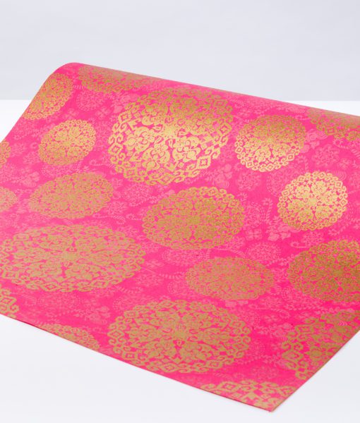 Wrapping paper pink medallion looks spectacular, and is eco friendly too.