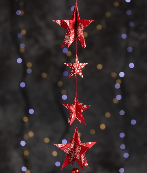 Christmas star paper mobile adds a wow factor to your room decorations.