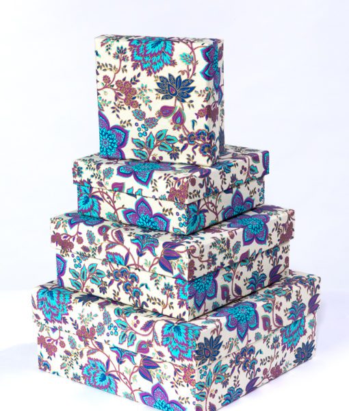 Handmade gift box blue foral is colourful and appeals to all customers.