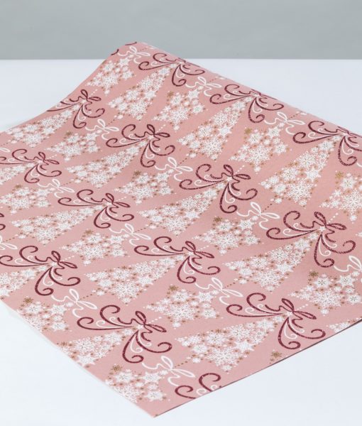 Handmade wrapping paper pink tree and stars is a contemporary desgin.