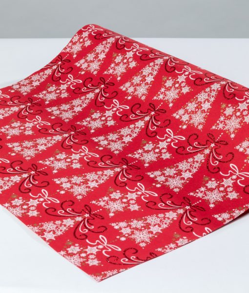 Handmade wrapping paper red tree and stars is a contemporary desgin.