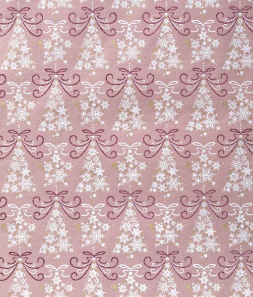 Handmade wrapping paper pink tree and stars is a contemporary design.