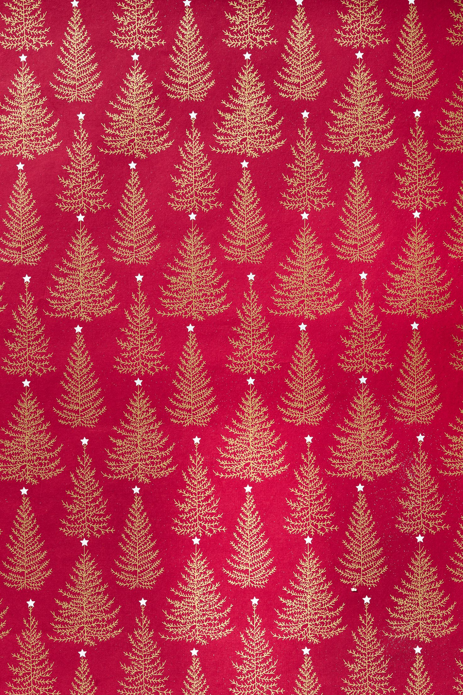 Handmade wrapping paper red and gold tree is a contemporary desgin.