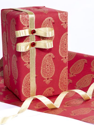 Wrapping paper Red Paisley Motif is smart eco friendly and sustainable.