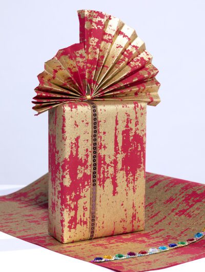 Wrapping paper red splash is contemporary, eco friendly & sustainable.