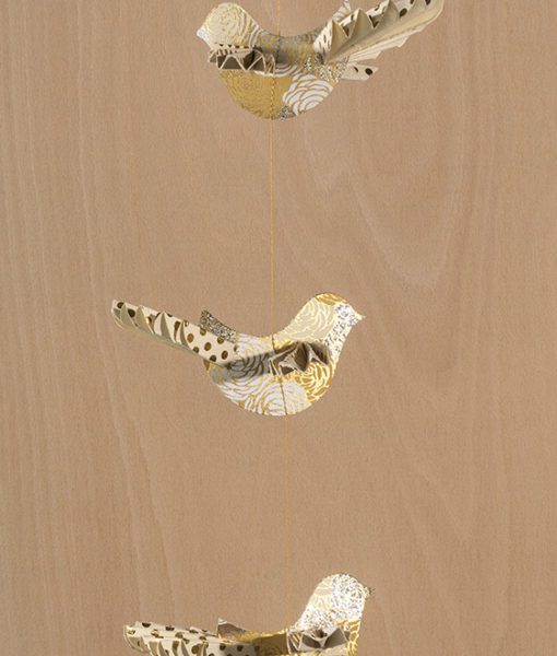 Gold Bird mobile with beautiful origami wings is Elegant and Eco friendly.