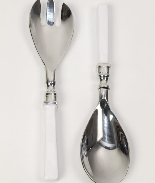 Our recycled aluminium salad servers white are elegant & eco friendly too.