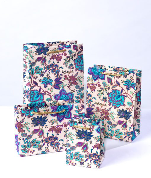 Handmade gift bags blue floral is a rich, intricate with magical quality.