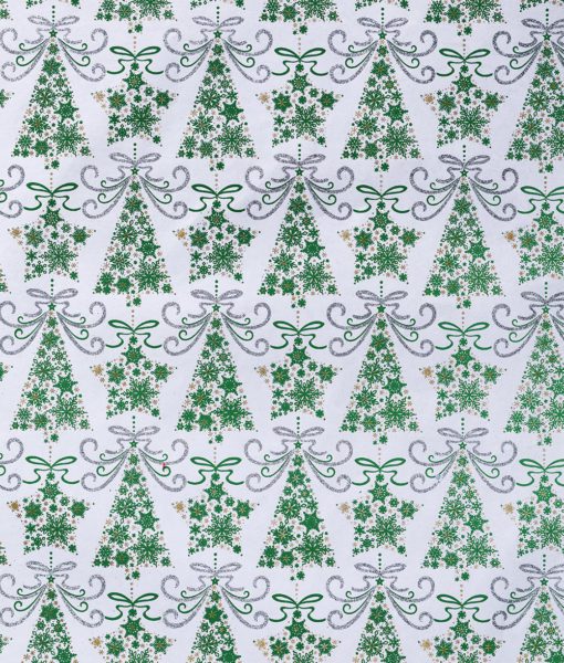 Handmade wrapping paper green tree and stars is a contemporary desgin.