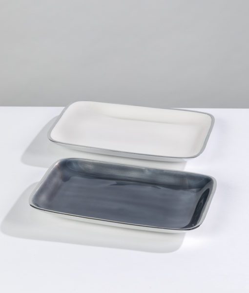 Rectangular serving platter is elegant and lends itself to any table setting.