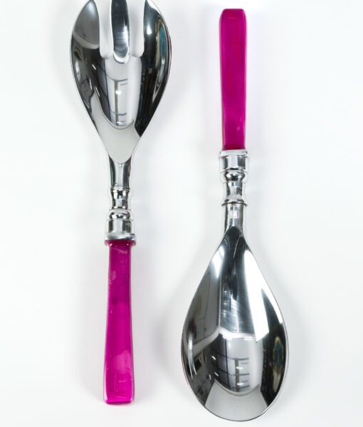 Our recycled aluminium salad servers pink are elegant & eco friendly too.