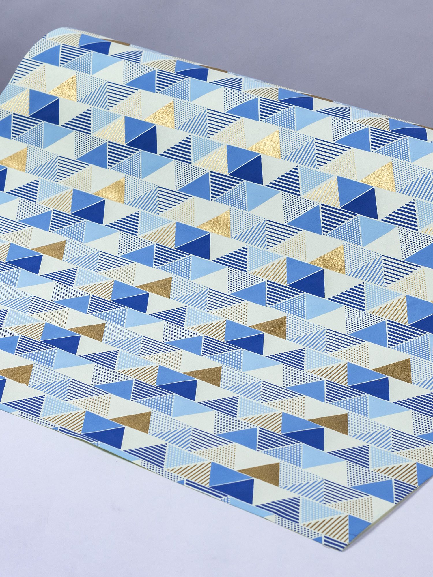 Handmade gift wrap blue triangle is a smart striking, and elegant gift