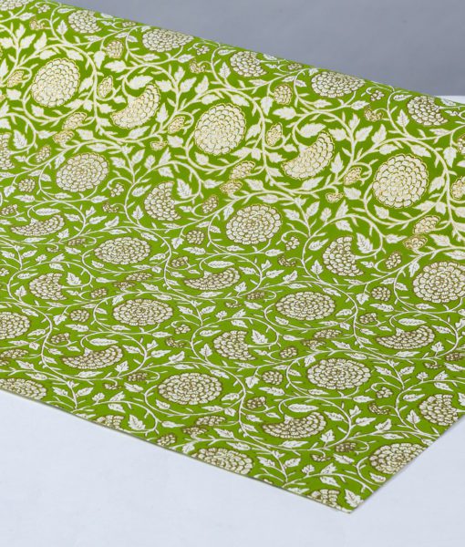 Handmade green wrapping paper is eco friendly and sustainable.