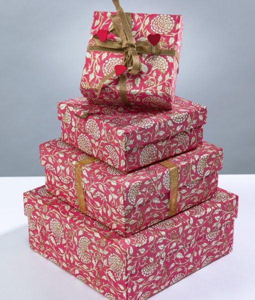 Handmade Gift box pink Jaipur floral is smart, elegant and eco friendly.