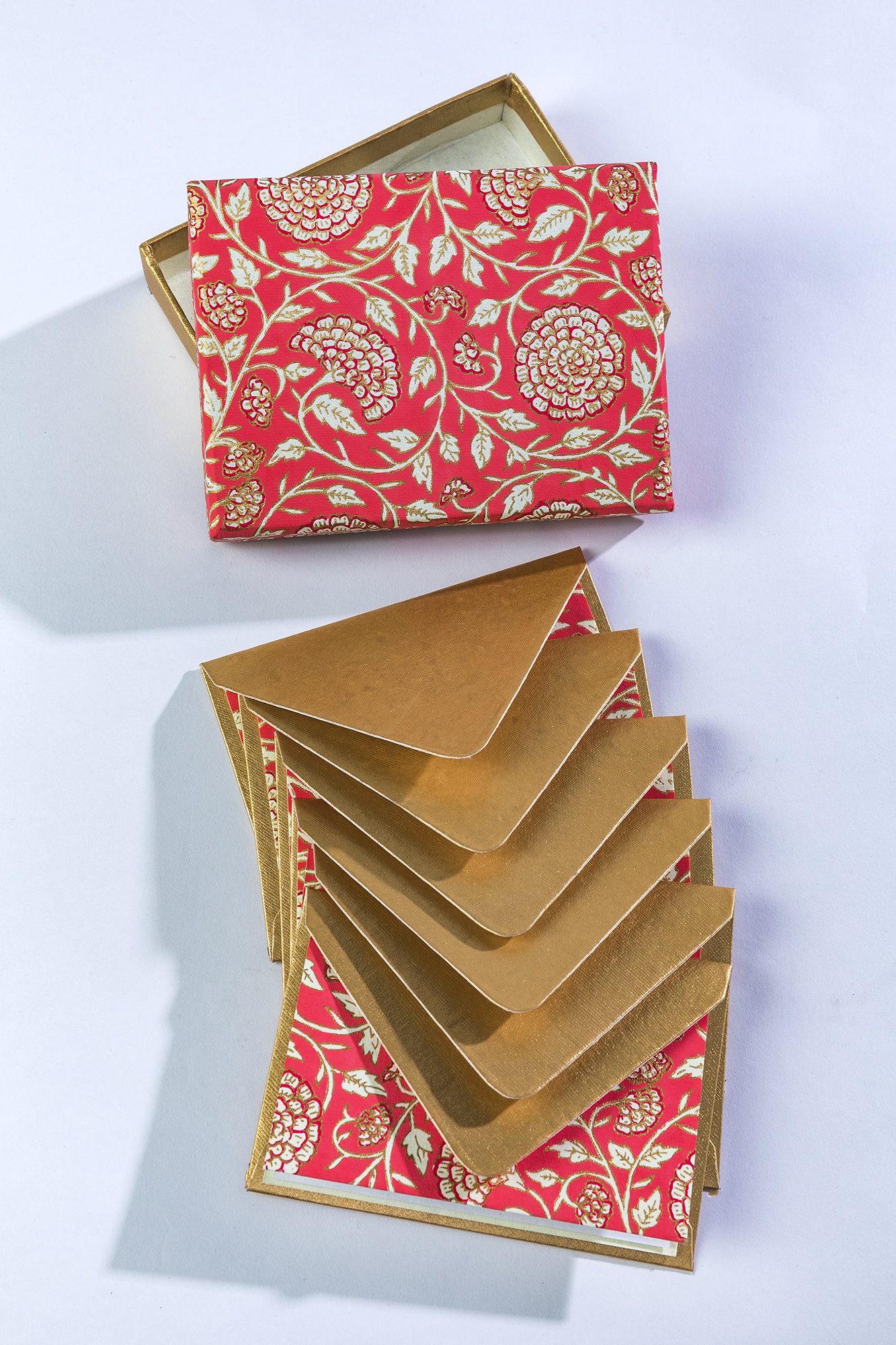 Note card green Jaipur Floral is smart, elegant and comes with a box.