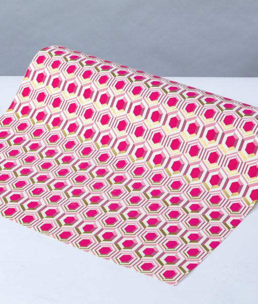 Handmade gift wrap 3 D Hexagonal is a striking, and elegant gift wrap.