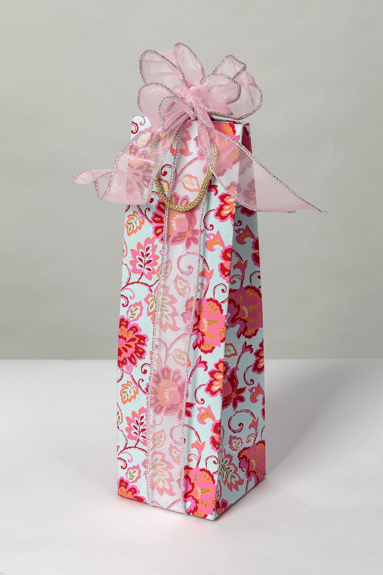 Handmade bottle bag floral are colourful and perfect for summer